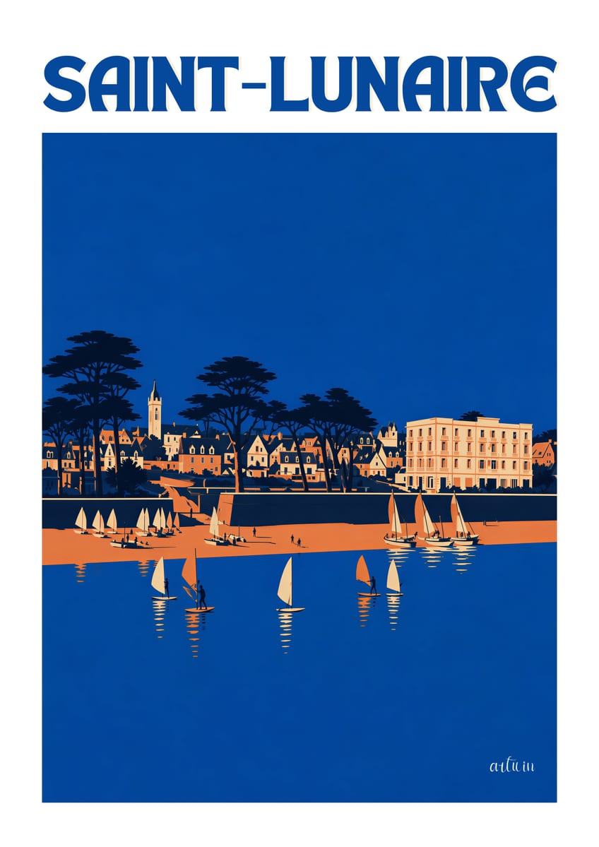 Affiche de Saint-Lunaire, en six teintes